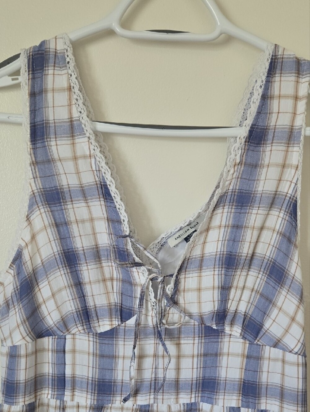 American Eagle Tie Front Midi Dress - Picture 3 of 9